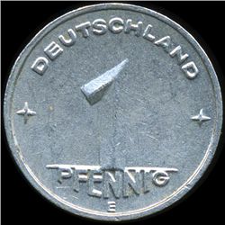 1950E East Germany 1pf AU ERROR (COI-9788)