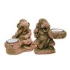 Image 1 : Handcrafted Pair Sandstone Ganesh Candle Holders (CLB-484)