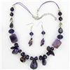 Image 1 : Amethyst & Crystal Necklace Earring Set (JEW-3445)