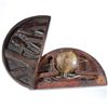 Image 2 : Antique Opium Scale Set In Hand Carved Teak Box  (ANT-030)