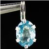 Image 1 : 2.09twc Blue Zircon Sterling Pendant (JEW-2668)