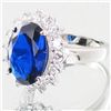 Image 2 : 30.7twc Blue Lab Diamond White Gold Vermeil/925 Ring (JEW-3968)