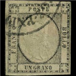 1861 RARE Italy Neapolitan 1g Stamp (STM-1155)
