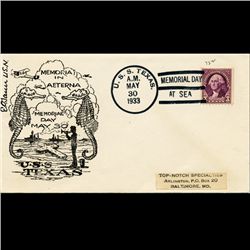 1933 USS 3c Texas Memorial Day Cover RARE (STM-1679)