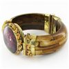 Image 2 : 660ct Bone & Ruby Zosite Bangle Bracelet (JEW-3864)