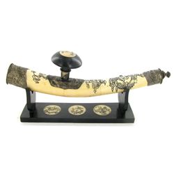 Tibet Bone Opium Pipe on Stand (CLB-1042)