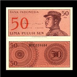 1964 Indonesia 50 Sen Note Crisp Unc (CUR-06760)