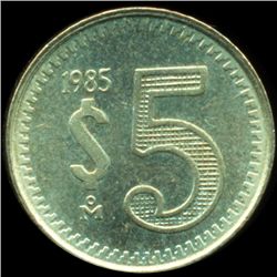 1992 Mexico $5 ERROR AU+ (COI-10337)