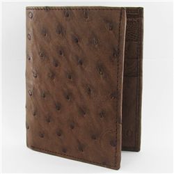 Mens Upright Ostrich Hide Skin Wallet (ACT-254)