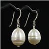 Image 1 : Saltwater Baroque White Pearl Earrings (JEW-250B)
