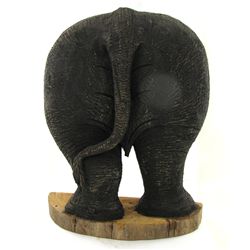 Handcarved Teak Elephant Derrier Tush (CLB-1045)