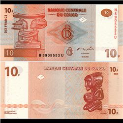 2003 Congo 10 Franc Note Crisp Unc (CUR-07076)