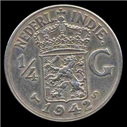 1942S Netherlands Indies 1/4g AU (COI-8633)