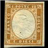 Image 1 : 1855 RARE Italy Sardina 10c Stamp MINT NG (STM-1117)