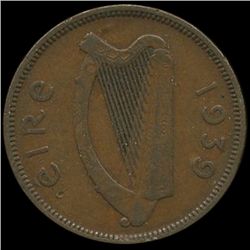 1939 Ireland 1/2p XF Scarce (COI-10143)