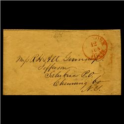 1840s NY Stampless Cover SCARCE (STM-2050)