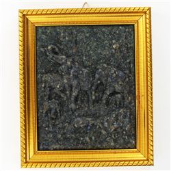 Framed Sapphire Gemstone Elephant Scene (DEC-466)