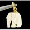 Image 1 : Ivory Carved Elephant Pendant w/ Gold Vermeil (JEW-2399)