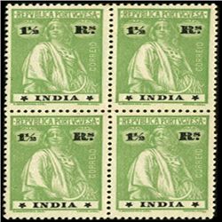 1913 Portugese India 1.5r Ceres 4 Block Variety (STM-0507)