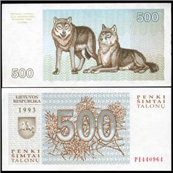 1993 Lithuania 500 Talonu Note Crisp Unc (CUR-06502)