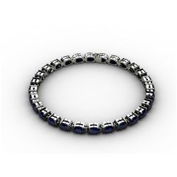 Genuine 13.80 ctw Sapphire Bracelet 10k W/Y Gold,9.9g