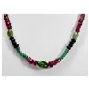 Image 2 : Natural 120.85 ctw Emerald Ruby Sapphire Bead Necklace