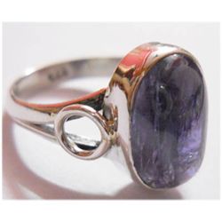 Natural 19.30 ctw Tanzanite Oval Ring 925 Sterling