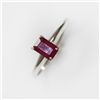 Image 1 : Natural 3.50 ctw Ruby Emerald Cut .925 Sterling Ring