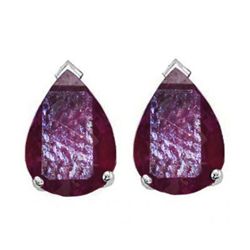 Natural 2.10 ctw Ruby Pear Shape Earrings .925 Sterling