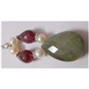 Image 1 : Natural 34.85ct Pearl/Ruby/Semi Precious Pendant .925 S