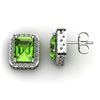 Image 1 : Genuine 3.70 Xctw Peridot Diamond Earring 14k W/Y Gold