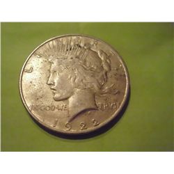 1922-S SILVER PEACE DOLLAR