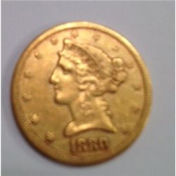 1890-S $5 GOLD LIBERTY