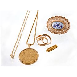 A Group of Gold Jewelry