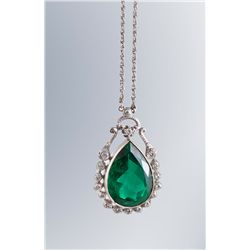 A Diamond and White Gold Pendant