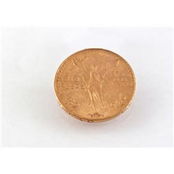 A Mexican 50 Pesos Centenario 21.6 Karat Gold Coin, 1946