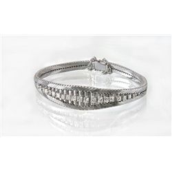 A Diamond and 18 Karat White Gold Bracelet