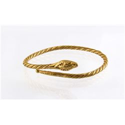 An 18 Karat Gold Serpent Bangle, Late 19th Century