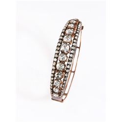 A Fine Antique Diamond and 14 Karat Gold Bangle
