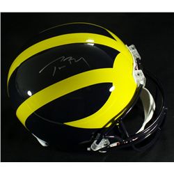 Tom Brady Signed Michigan Full-Size Helmet (Mounted Memories COA)