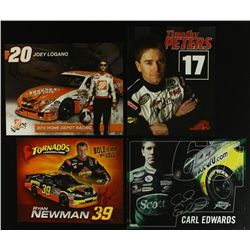 Lot of (4) Signed NASCAR 8x10 Photos Including Carl Edwards, Joey Logano, Timothy Peters (PA LOA)
