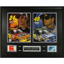 Jeff Gordon & Jimmie Johnson NASCAR 20x16 Custom Display Piece with Race-Used Sheet Metal (COA)