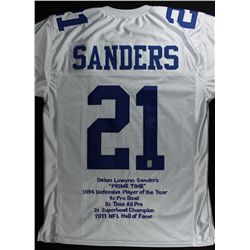 Deion Sanders Signed Cowboys Stat Jersey (Deion Sanders Hologram)