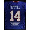 Image 1 : Y.A. Tittle Signed Giants Stat Jersey: Inscribed "HOF 71" (AAA COA)