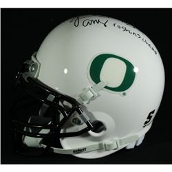 LaMichael James Signed Oregon Mini Helmet: Inscribed "NCAA Rushing Champ" (JSA COA)