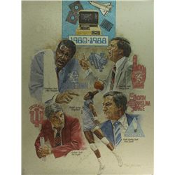 Patrick Ewing Signed LE Georgetown Lithograph (GA COA)
