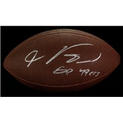 Vernon Davis Signed Football: Inscribed "Go 49ers" (GA COA)
