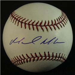 Manny Delcarmen Signed OML Baseball (MLB Hologram)