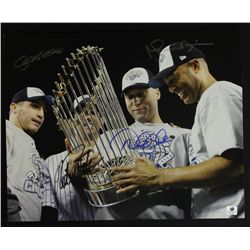 Yankees Signed World Series 11x14 Photo With Jeter, Rivera, Pettitte & Posada (GA COA)