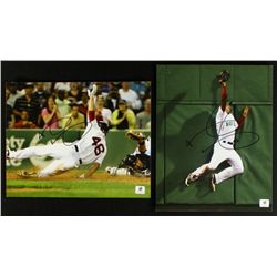 Lot of (2) Jacoby Ellsbury Signed Red Sox 8x10 Photos (GA COA)